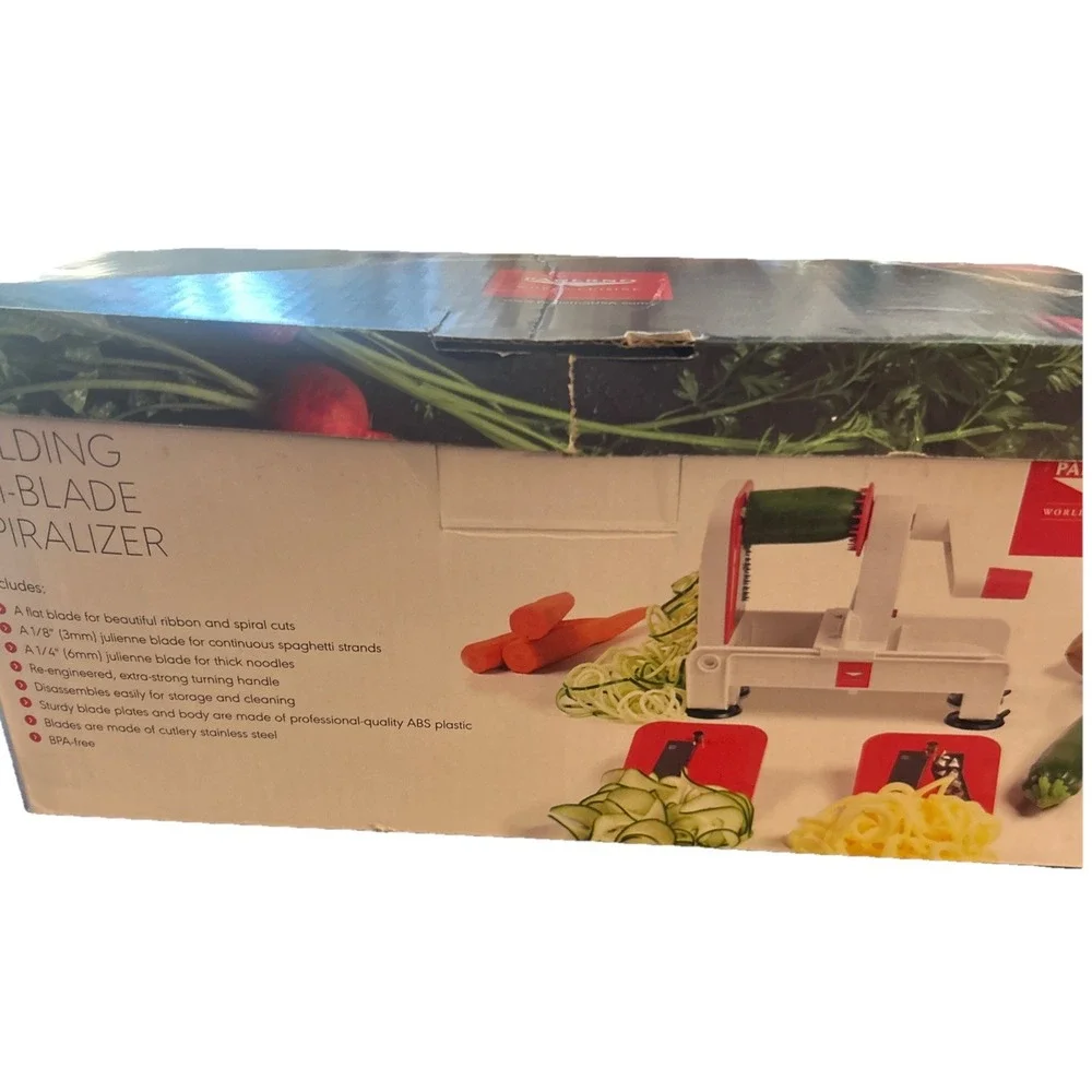 PADERNO WORLD CUISINE TRI BLADE SPIRAL VEGETABLE SLICER CUTTER Red A4982802